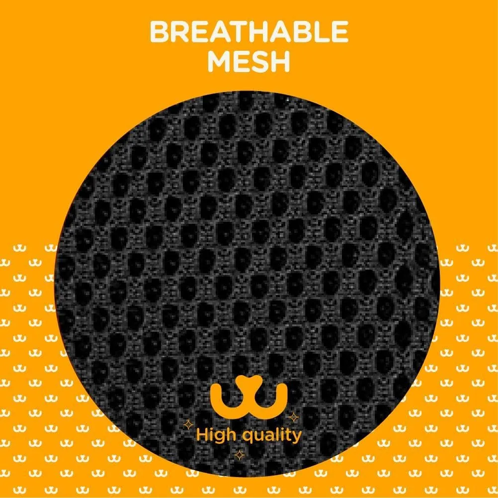 pet Carrier Backpack for Small, Medium and Large Dogs, Adjustable Breathable Oxford Fabric with mesh Window and Safety Belt (Orange, Medium)