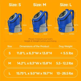 pet Carrier Backpack for Small, Medium and Large Dogs, Adjustable Breathable Oxford Fabric with mesh Window and Safety Belt (Orange, Medium)