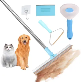 Pet Hair Removal Set -5-in-1 Kit Includes Carpet Rake, Lint Remover, Pet Grooming Brush and Hair Scraper  Ideal for Removing Pet Hairs from Carpets, Upholstery, Furniture, Clothes and Car Interiors
