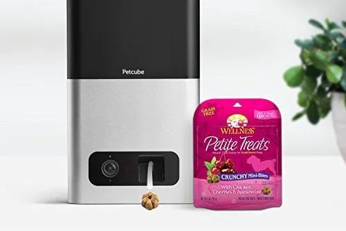 Petcube Bites Pet Camera with Treat Dispenser: HD 1080P Video Monitor, 2-Way Audio, Night Vision, Sound & Motion Alerts. designed for Dogs & Cats