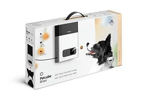 Petcube Bites Pet Camera with Treat Dispenser: HD 1080P Video Monitor, 2-Way Audio, Night Vision, Sound & Motion Alerts. designed for Dogs & Cats