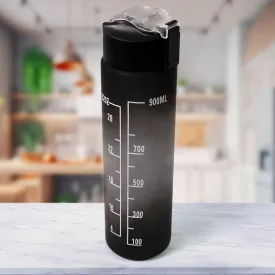 Plastic Black Motivational Water Bottle with Straw (900 ML) Plastic Black Motivational Water Bottle with Straw (900 ML)