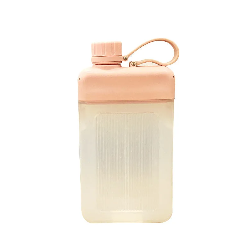 Portable Square Water Bottle, Leakproof, BPA Free, 450ml, Hand Size