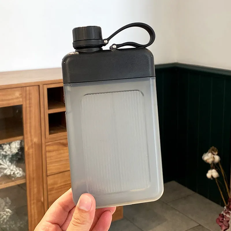 Portable Square Water Bottle, Leakproof, BPA Free, 450ml, Hand Size