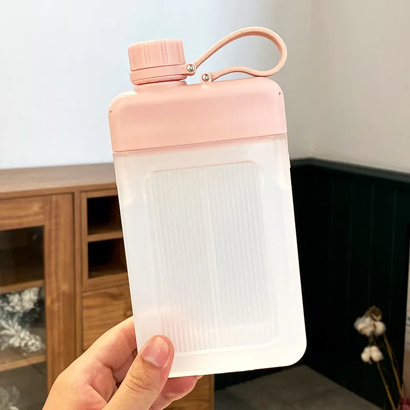 Portable Square Water Bottle, Leakproof, BPA Free, 450ml, Hand Size