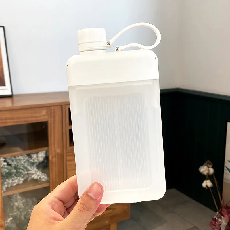 Portable Square Water Bottle, Leakproof, BPA Free, 450ml, Hand Size