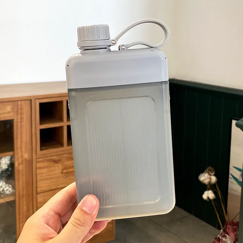 Portable Square Water Bottle, Leakproof, BPA Free, 450ml, Hand Size