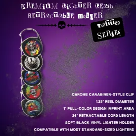 Premium Lighter Leash Retractable Lighter Holder - Tattoo Series-  Assorted Design(1)