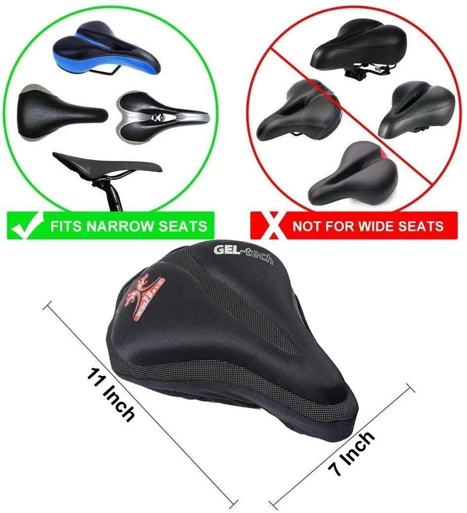 Prokick Bicycle Gel Tech Saddle Cover for Mountain & Hybrid Cycles with Waterproof Cover (Black)
