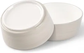 Puppy Dog Bowls, Non Slip Heavy Ceramic Dog Food and Water Bowl with Silicone Base, Pet Feeding Bowl for Small and Medium Dogs (Light Grey-2 Pack, 6 Inches)