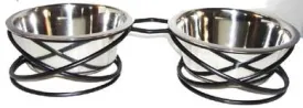Raintech Double Stainless Steel Bowl With Wrought Iron Stand - 16,5cm