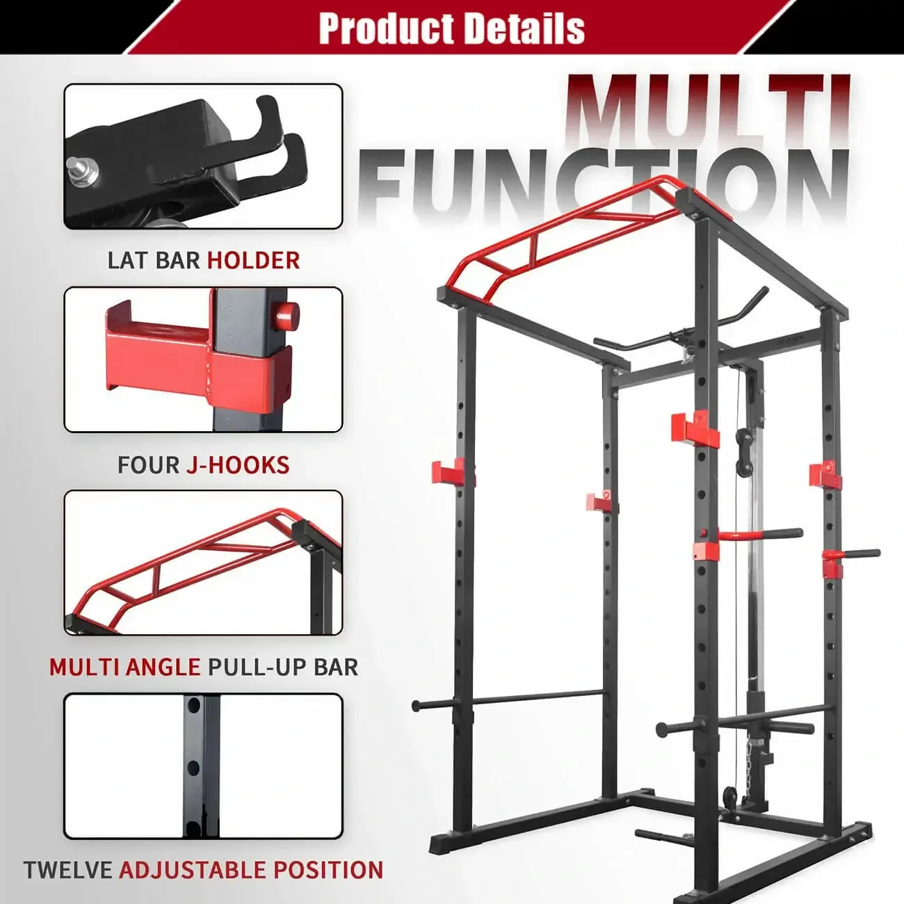 RMAX-3750 Multi-Function Adjustable Power Rack
