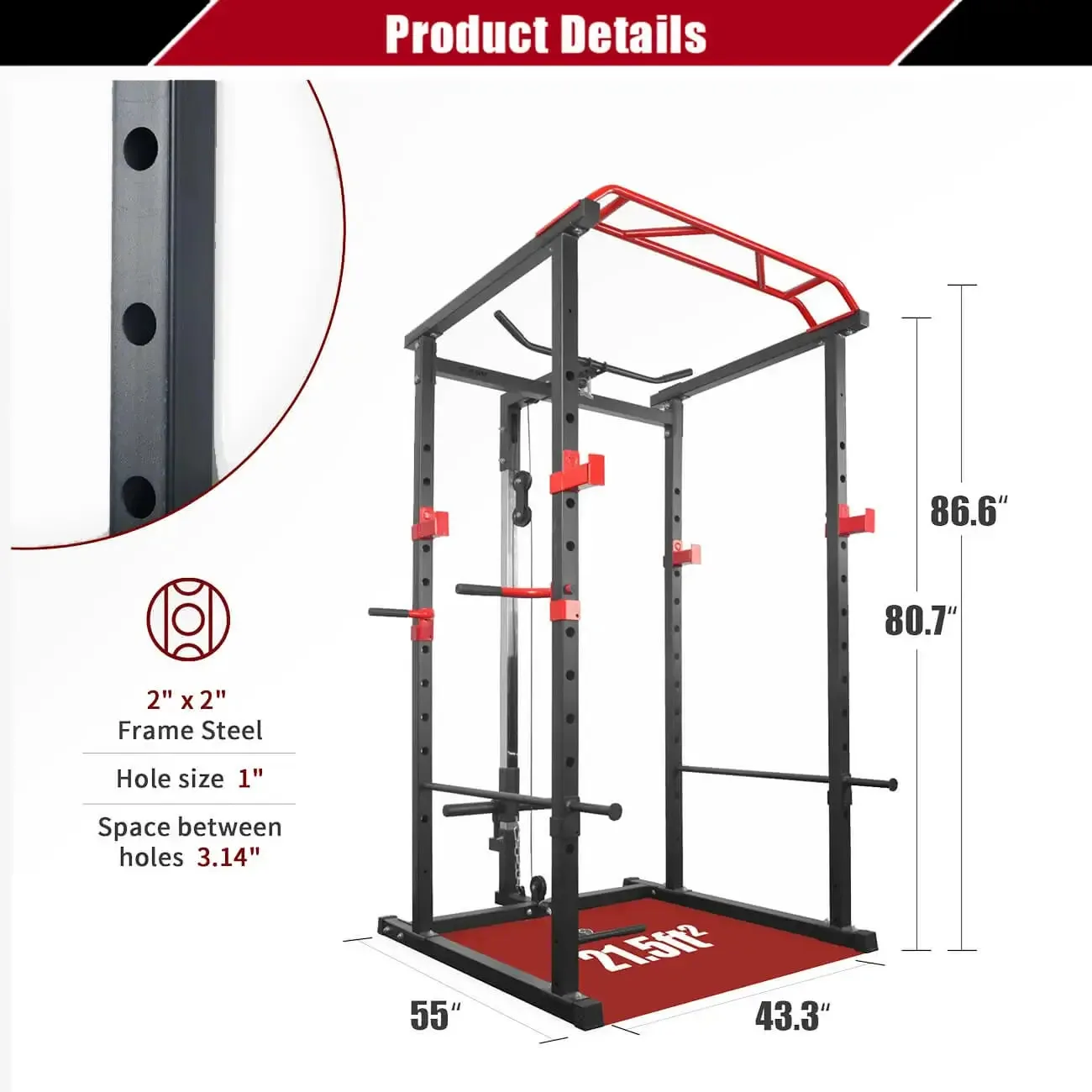 RMAX-3750 Multi-Function Adjustable Power Rack