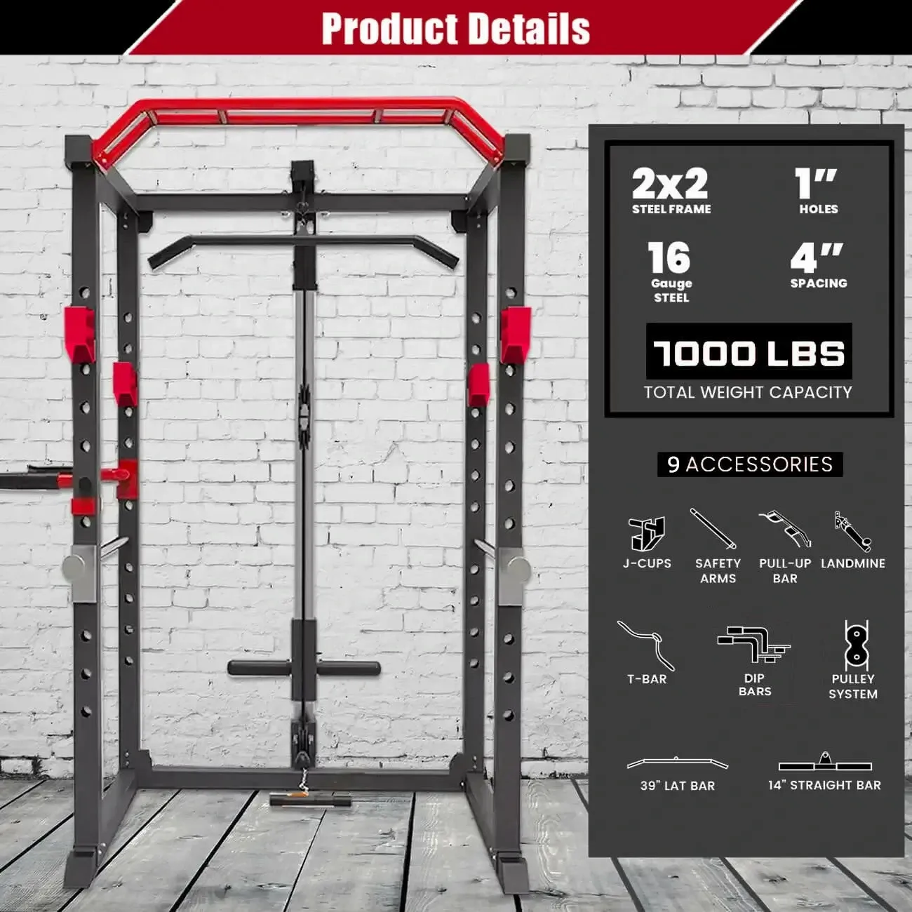 RMAX-3750 Multi-Function Adjustable Power Rack