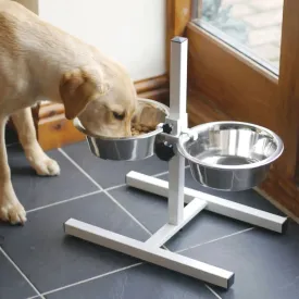 Rosewood Adjustable Double Diner Dog Bowl Set