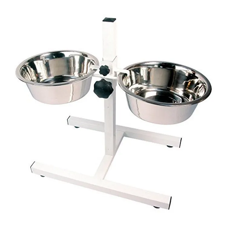Rosewood Adjustable Double Diner Dog Bowl Set