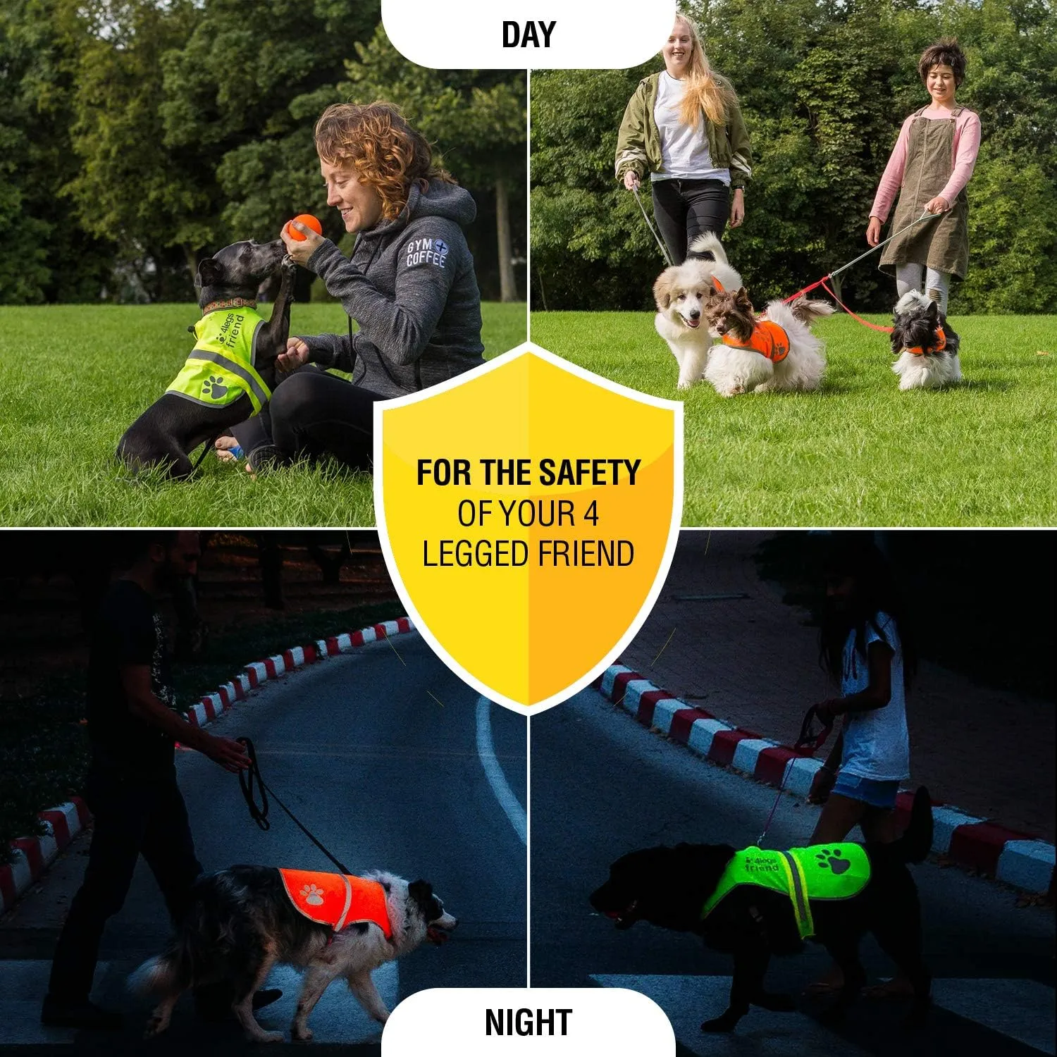 Safety Reflective Vest for Dogs - High Visibility for Outdoor Activity Day and Night, Protect Your Pet from Cars & Hunting Accidents