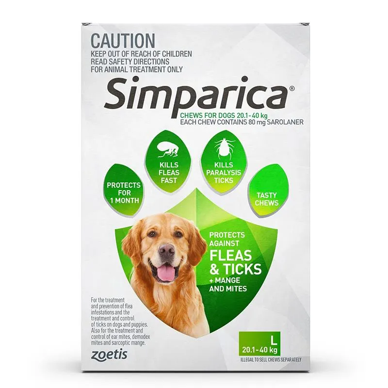 Simparica Green For Large Dog 20.1-40kg