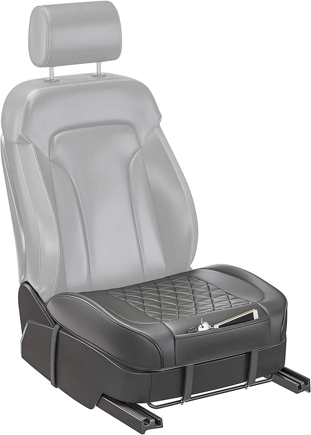 Skywin PU Leather Seat Cover - Car Seat Covers Front Seat Only with Soft and Comfortable Cushion, Stylish PU Leather Seat Cover Protects Car Seat from Dirt, Wear and Tear
