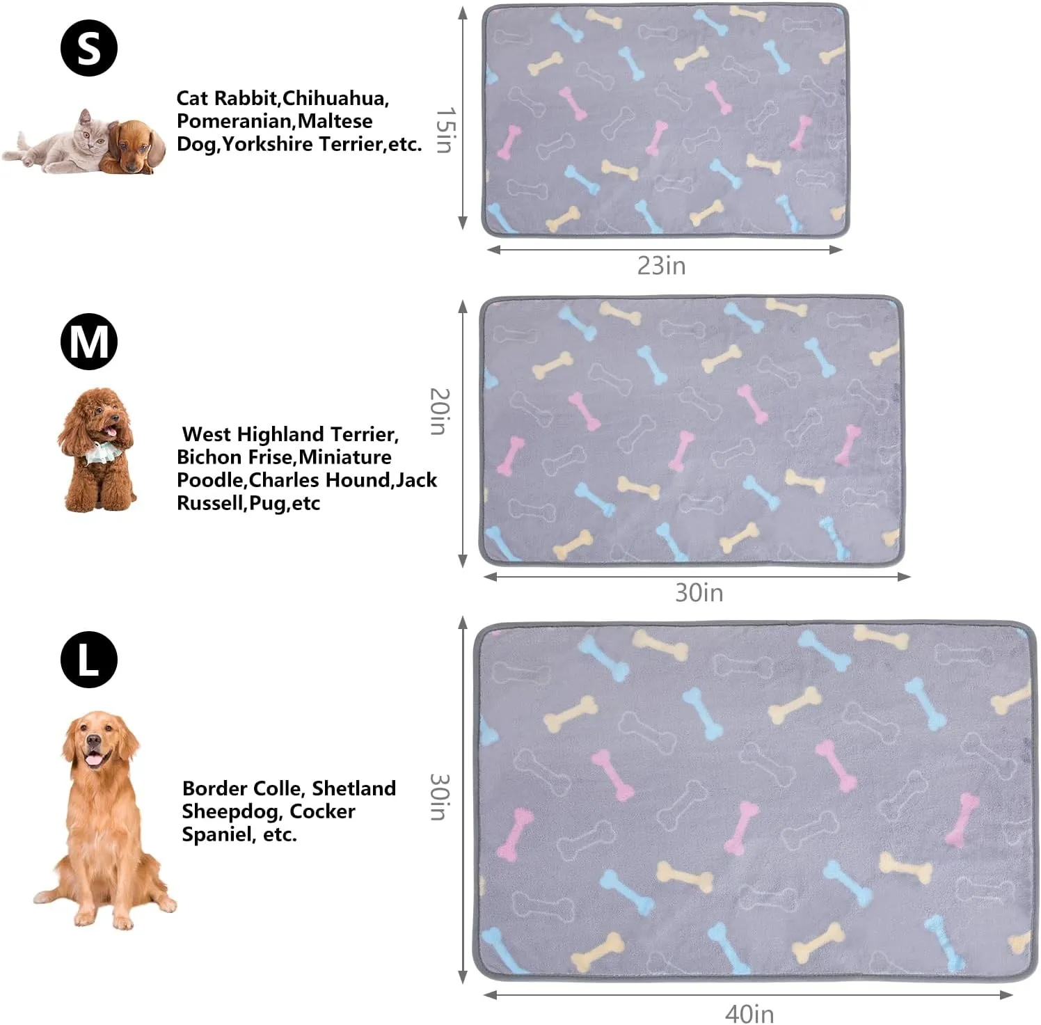 SORKUT 1 Pack 6 Dog Blankets Cat Soft Fluffy Fleece Pet Blanket Puppy Blanket Warm Paw Print Design Puppy Kitten Doggy Small(23"x15")