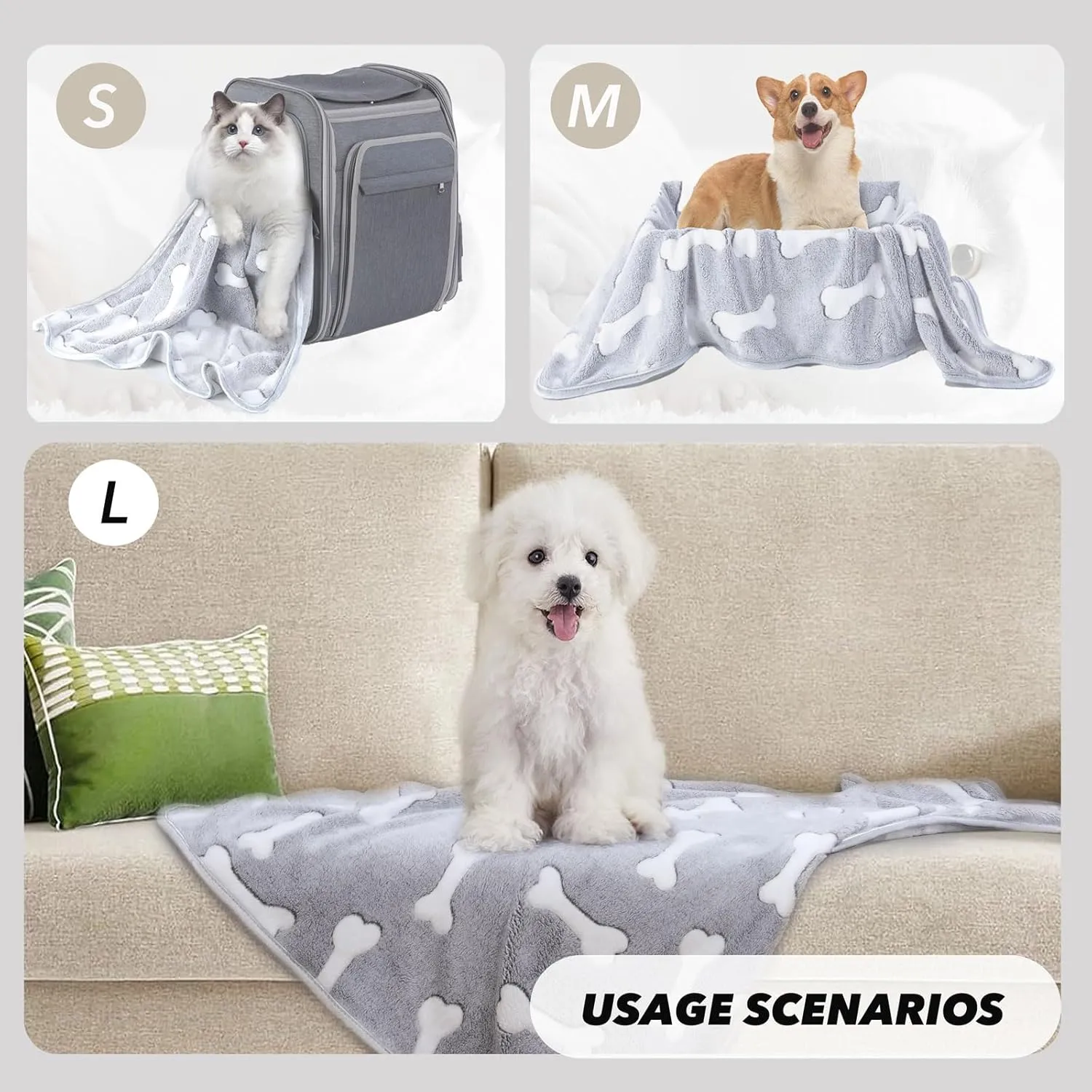 SORKUT 1 Pack 6 Dog Blankets Puppy Blanket Super Soft Fluffy Small Fleece for Pet Blanket for Small Dogs Cat,Small(23"x15")