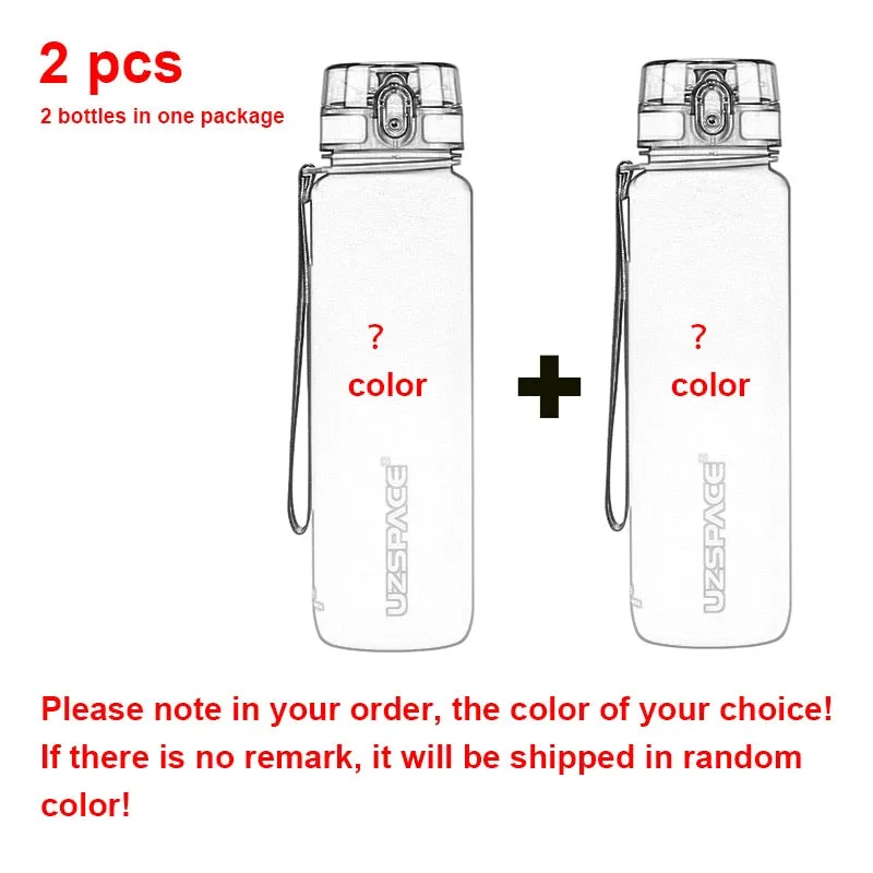 Sports Water Bottle 500/1000ML Protein Shaker Outdoor Travel Portable Leakproof Drinkware Plastic Drink Bottle BPA Free