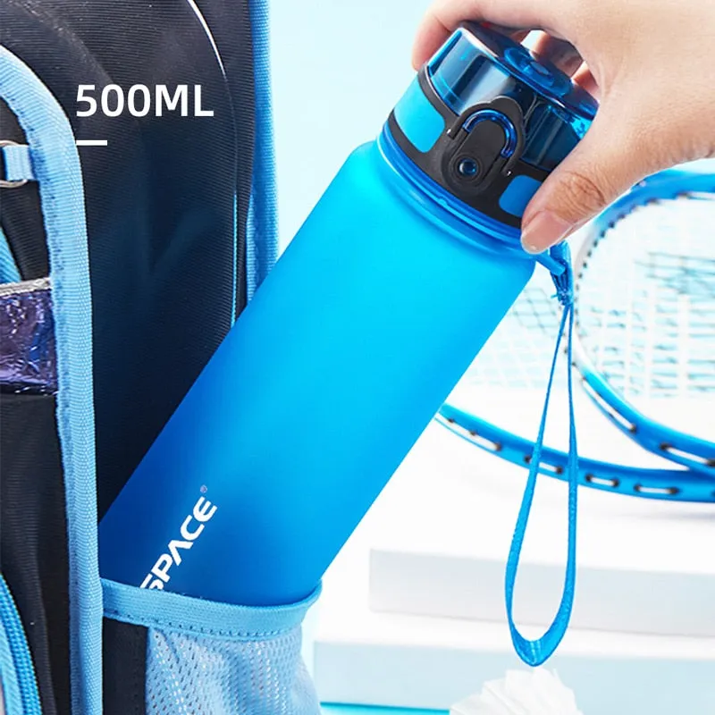 Sports Water Bottle 500/1000ML Protein Shaker Outdoor Travel Portable Leakproof Drinkware Plastic Drink Bottle BPA Free