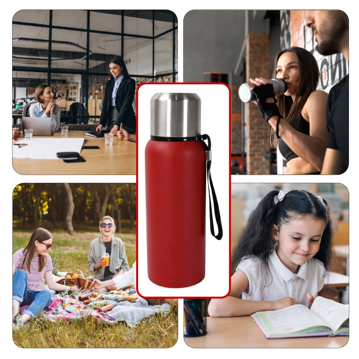 Stainless Steel Leak-Proof Water Bottle for Home & Travel (600ml)