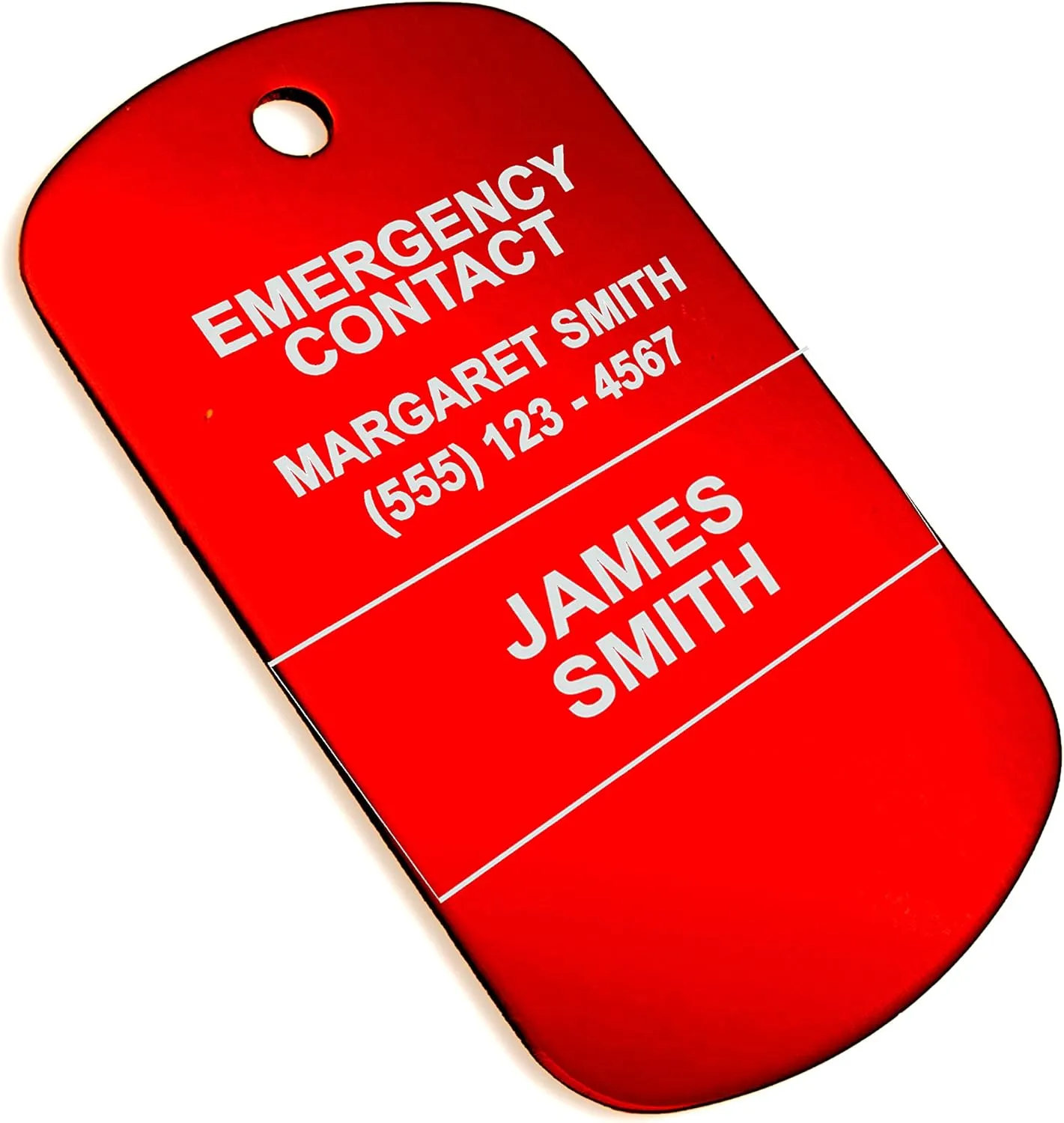 Stark Industries Red Medical Alert - Penicillin Allergy - Customized Aluminum Medical ID Tag with 24" Stainless Steel Necklace - Made in USA