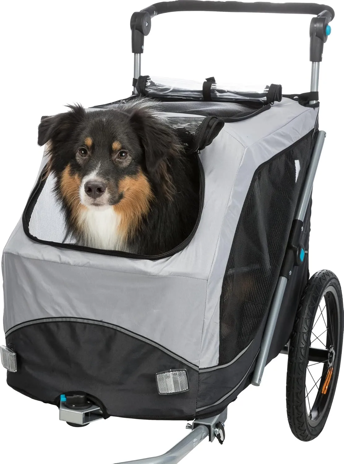 TRIXIE Quick-Fold Convertible Dog Bike Trailer, Quick Set-up and Fold Down, Easily Converts to Pet Stroller