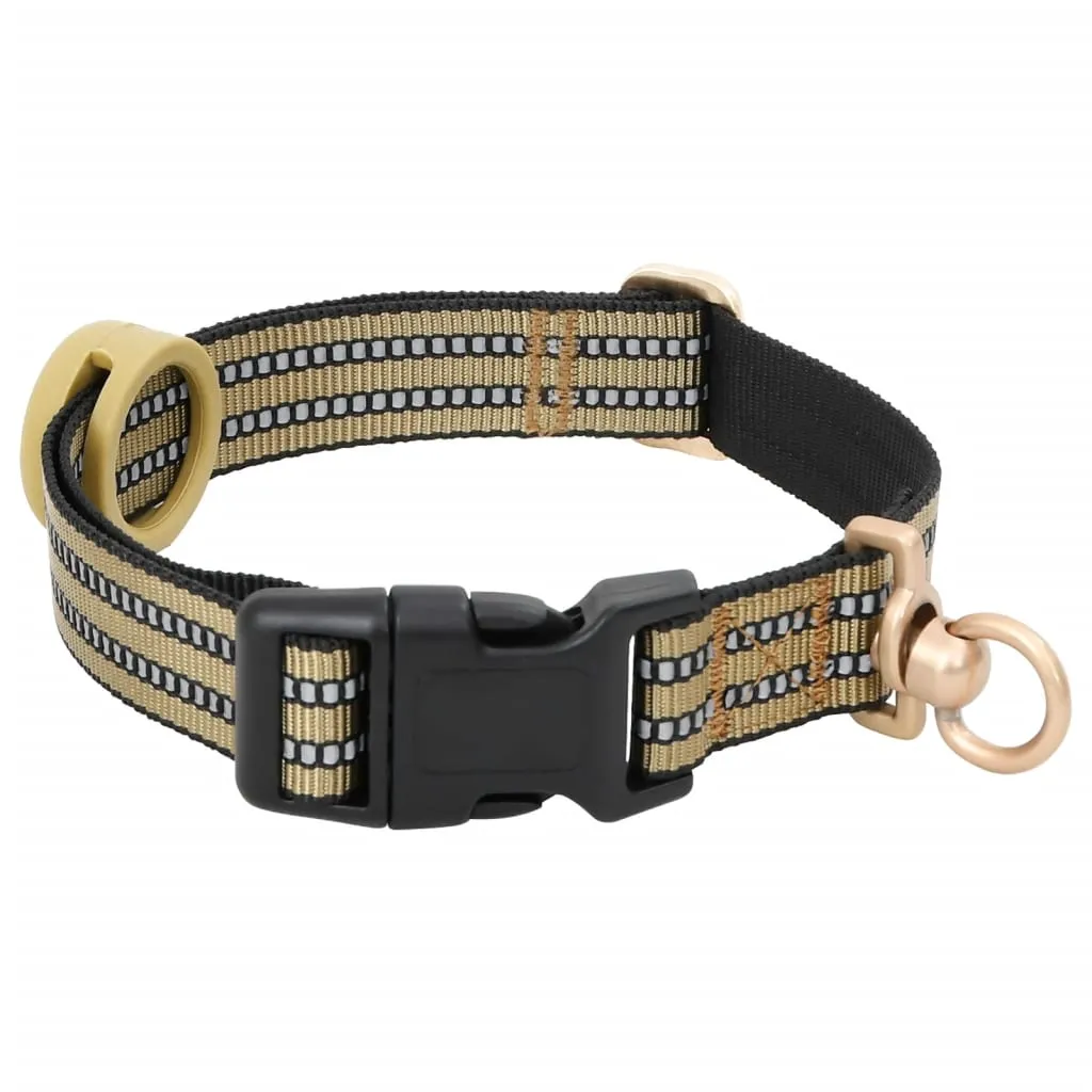 vidaXL Dog Harness with Lead & Collar Adjustable Camouflage Brown XL
