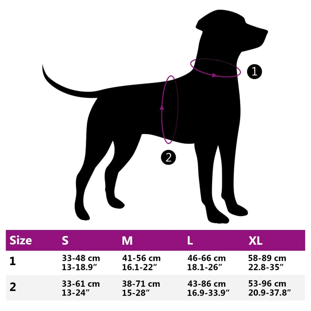 vidaXL Dog Harness with Reflective Stripes Adjustable Black S