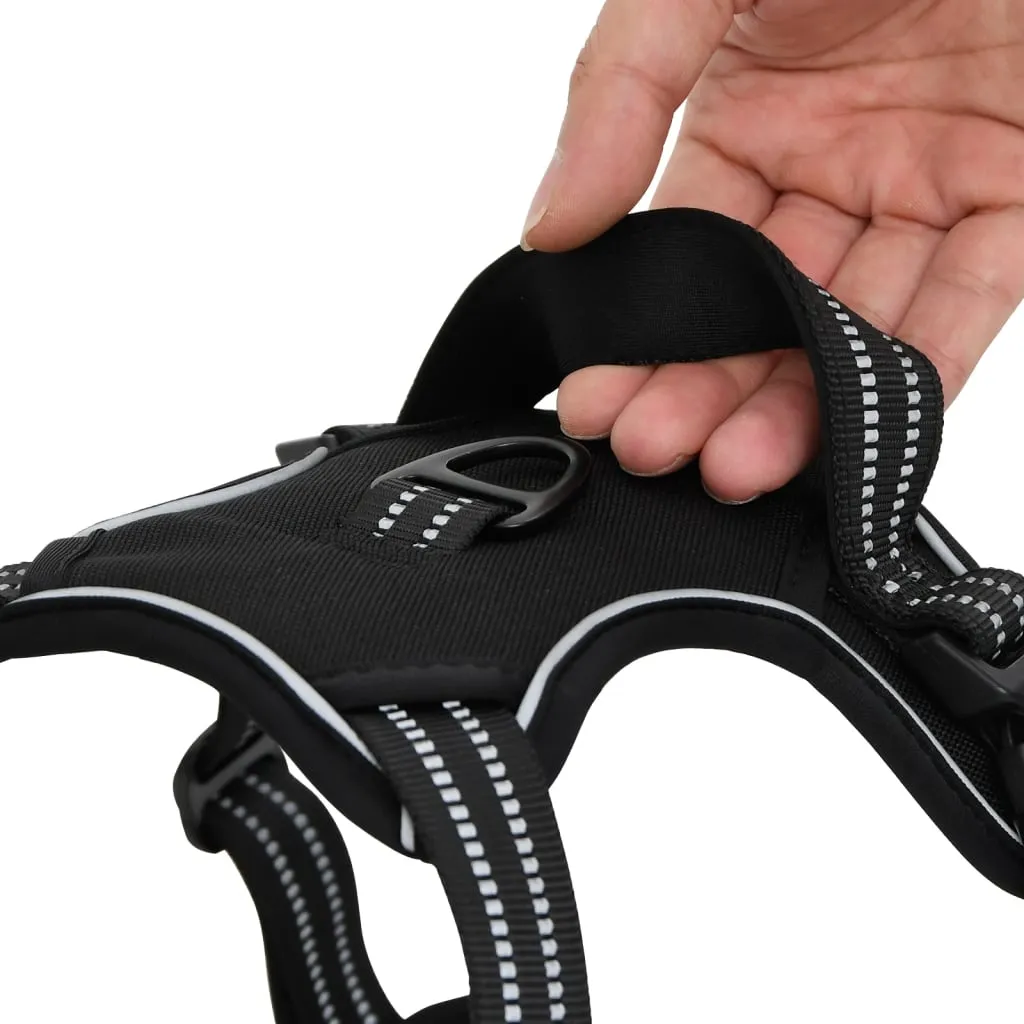 vidaXL Dog Harness with Reflective Stripes Adjustable Black S