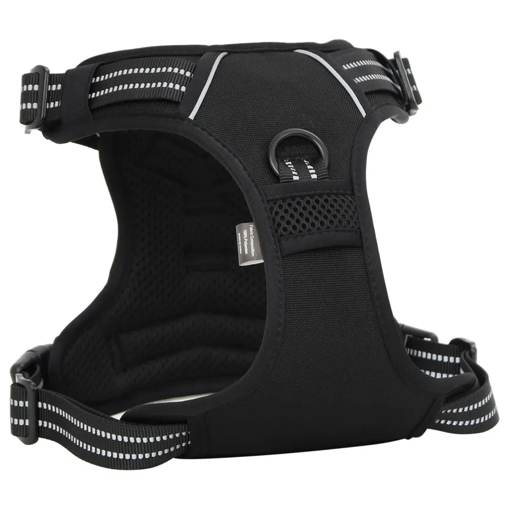 vidaXL Dog Harness with Reflective Stripes Adjustable Black S