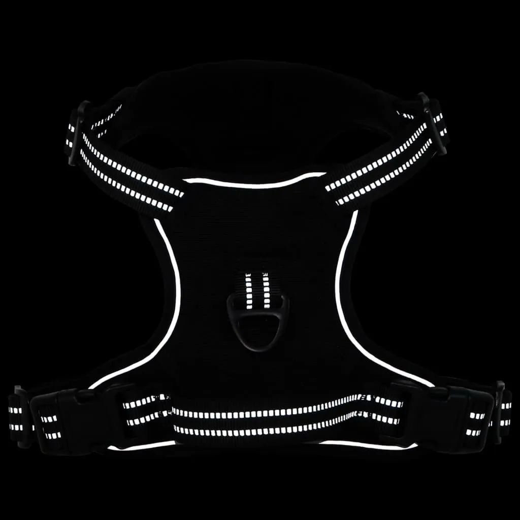 vidaXL Dog Harness with Reflective Stripes Adjustable Black S