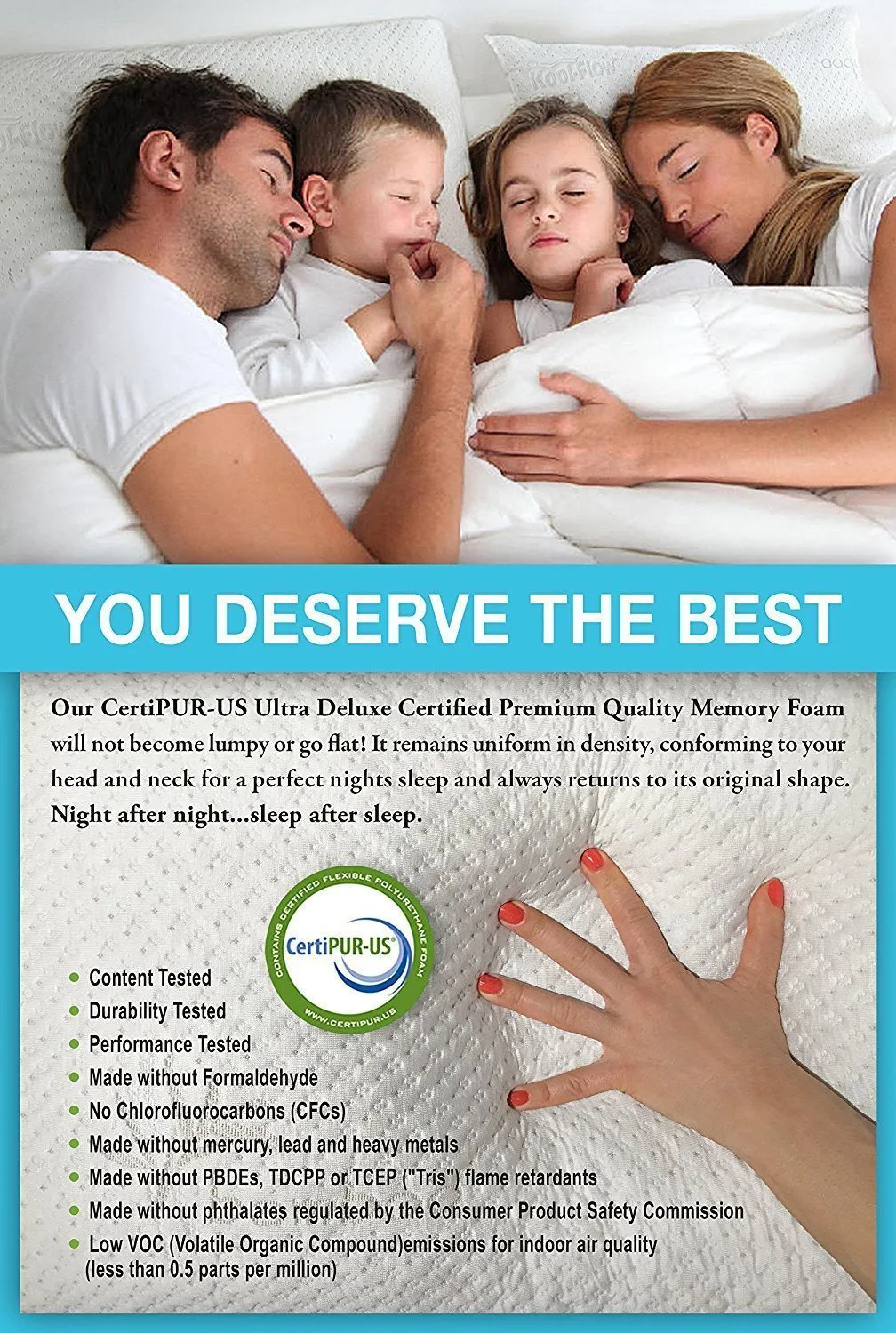 Xtreme Comforts King Size Pillows for Sleeping, Hypoallergenic Bed Pillow for Side Sleeper – Adjustable Loft Bamboo Memory Foam Pillow - Bamboo Cover, Washable - Premium - Made in The USA