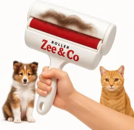 Zee & Co Roller Pet Hair Remover and Reusable Lint Roller - Zee & Co Cat and Dog Hair Remover for Furniture, Couch, Carpet, Clothing and Bedding - Portable, Multi-Surface Fur Removal Tool