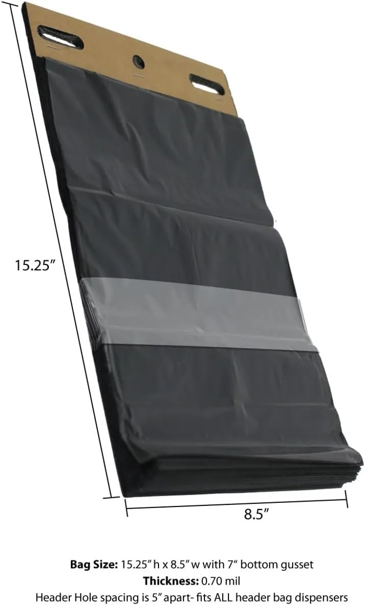 Zero Waste USA - 800 ONEpul dog waste station refill header bags - Dispense 1 bag at a time with our trademarked pull-strap. Designed to fit any dog waste header stations. (8 headers of 100 bags)